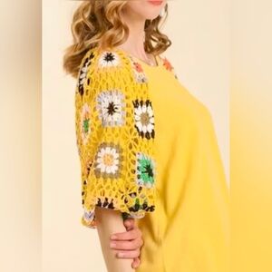 Umgee Crochet Sleeve Top